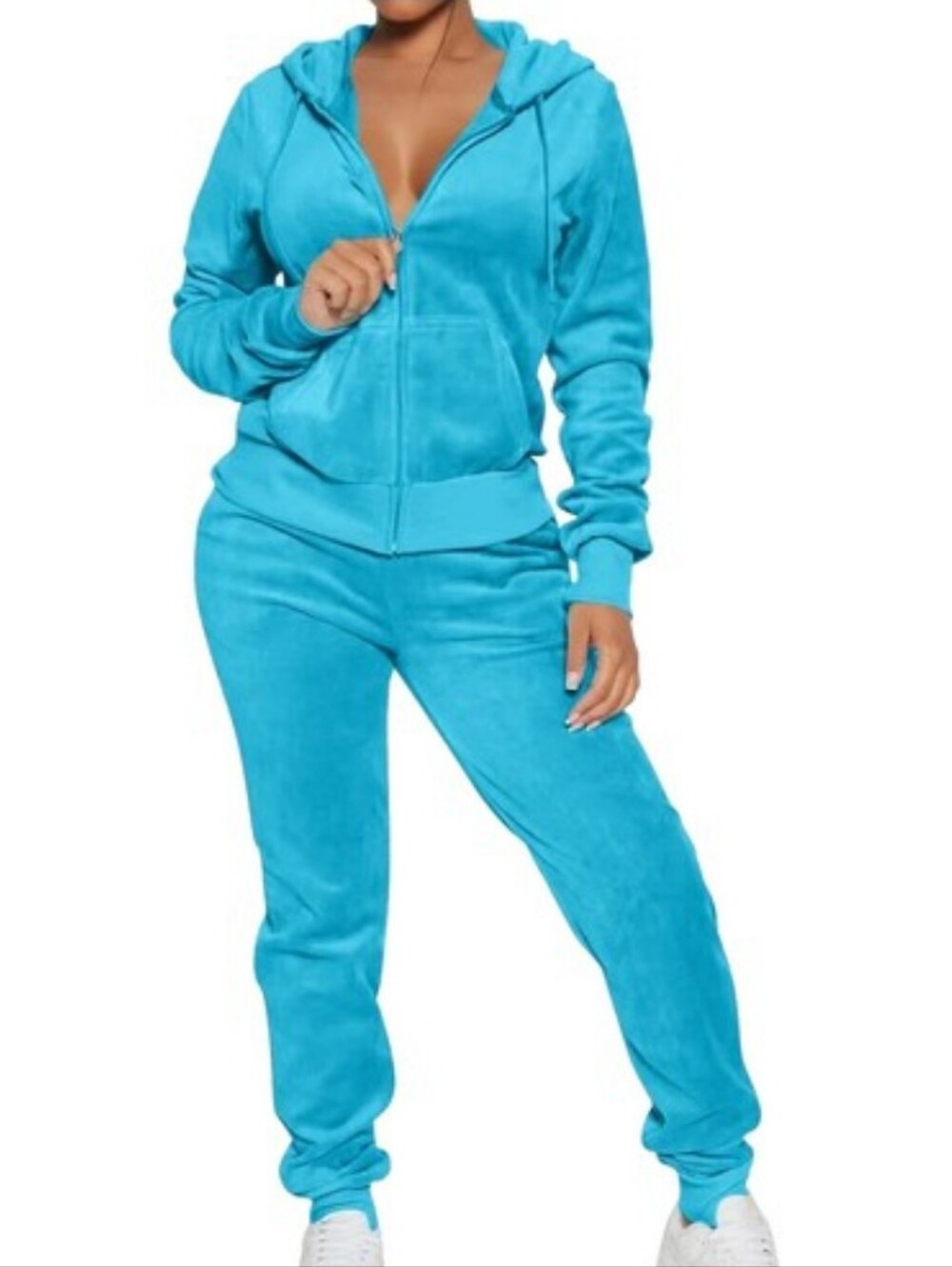 Nike Women's Hooded 90s Vintage Velour Joggers - Teal Blue